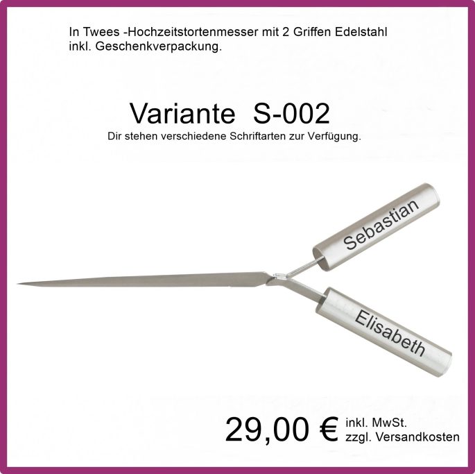 Hochzeitstortenmesser mit 2 Griffen, Vijantoo Hochzeitstortenmesser mit 2 Griffen