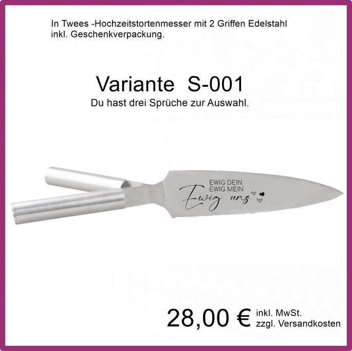 Hochzeitstortenmesser mit 2 Griffen, Vijantoo Hochzeitstortenmesser mit 2 Griffen