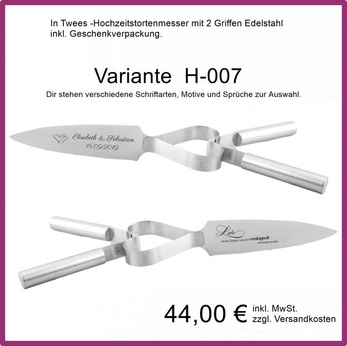 Hochzeitstortenmesser mit 2 Griffen, Vijantoo Hochzeitstortenmesser mit 2 Griffen, Vijantoo